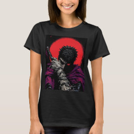 Anime Krigare Röd Månsköld Omfamning Konst T Shirt
