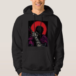 Anime Krigare Röd Månsköld S Hug Konst Hoodie