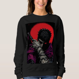 Anime Krigare Röd Månsköld S Hug Konst T Shirt