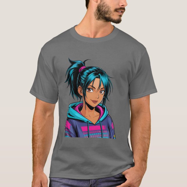 Anime-kvinnlig present t shirt (Framsida)