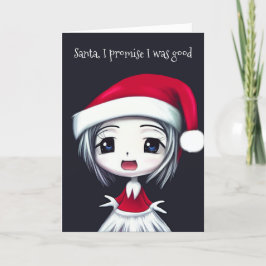 Anime Ledsen Girl Den noj Jul Hälsning Helgkort