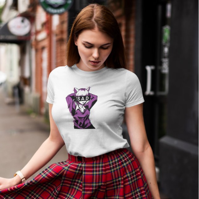 Anime Ledsen Girl T Shirt (Skapare uppladdad)