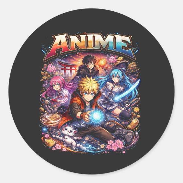 Anime Legends Runt Klistermärke (Framsida)