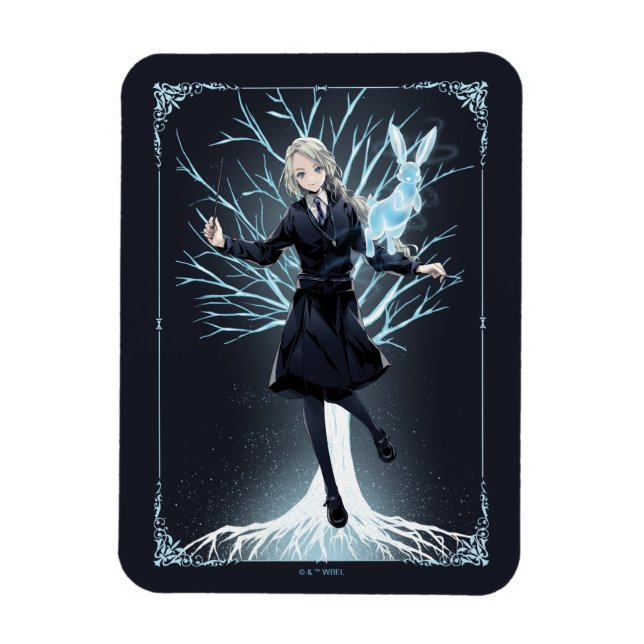 Anime Luna Lovegood's Rabbit Patronus Magnet (Vertikal)