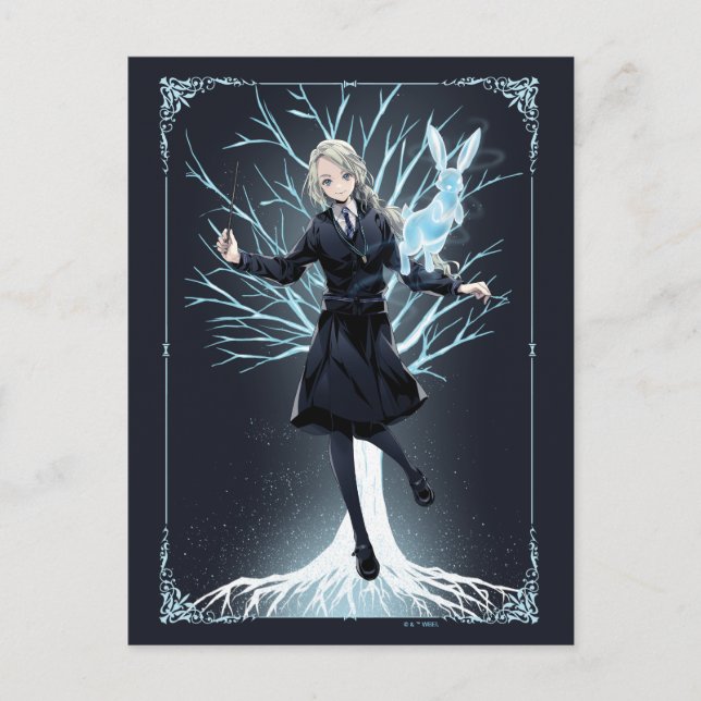 Anime Luna Lovegood's Rabbit Patronus Vykort (Framsida)