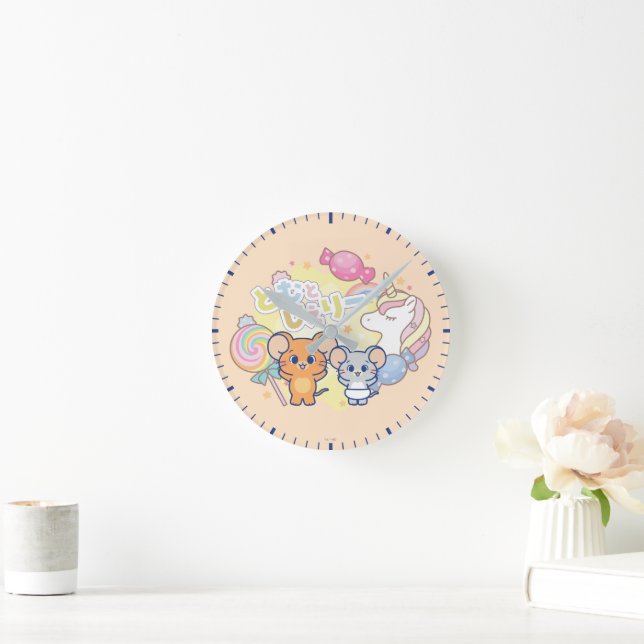 Anime Magic Candyland med Jerry och Tuffy Rund Klocka (Hem)