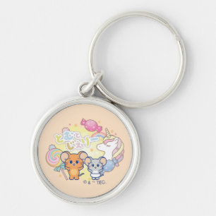 Anime Magic Candyland med Jerry och Tuffy Rund Silverfärgad Nyckelring