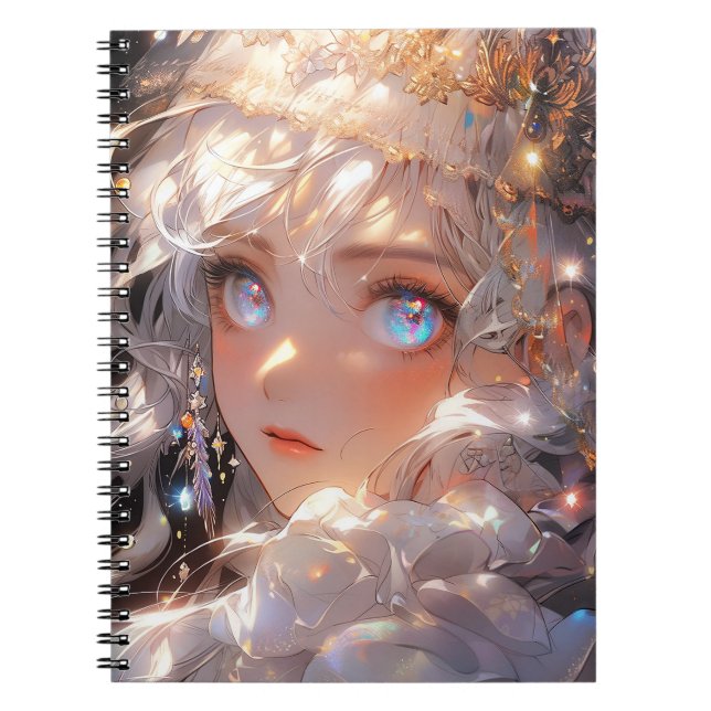 Anime Magic Girl Fantasy Art Anteckningsbok (Framsidan)