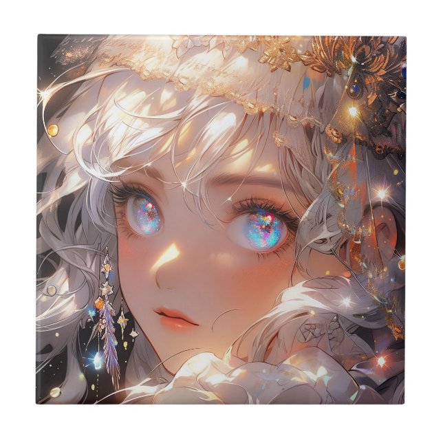 Anime Magic Girl Fantasy Art Kakelplatta (Framsidan)