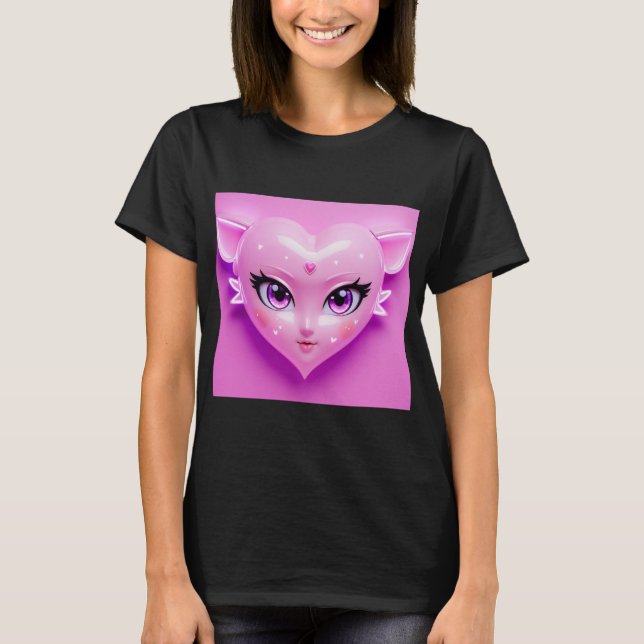 Anime Magic Girl Kärlek T Shirt (Framsida)
