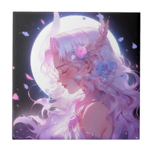 Anime Måne Princess Fantasy Art Kakelplatta
