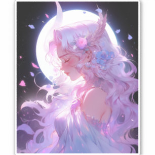 Anime Måne Princess Fantasy Art Klistermärken