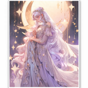Anime Måne Princess Fantasy Art Klistermärken