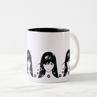Anime & Manga Älskare BeSnygg Girl Två-Tonad Mugg
