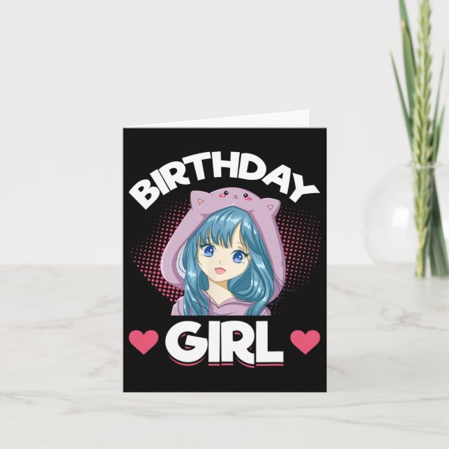 Anime Manga Birthday Girl Kort (Framsida)