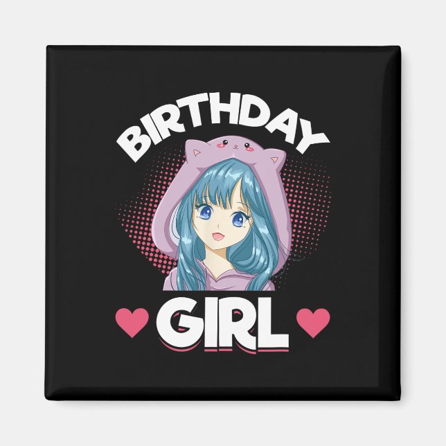 Anime Manga Birthday Girl Magnet (Framsidan)