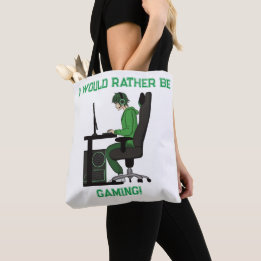 Anime Manga Computer Gamer Boy Tote Bag Tygkasse