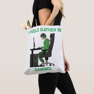 Anime Manga Computer Gamer Boy Tote Bag Tygkasse