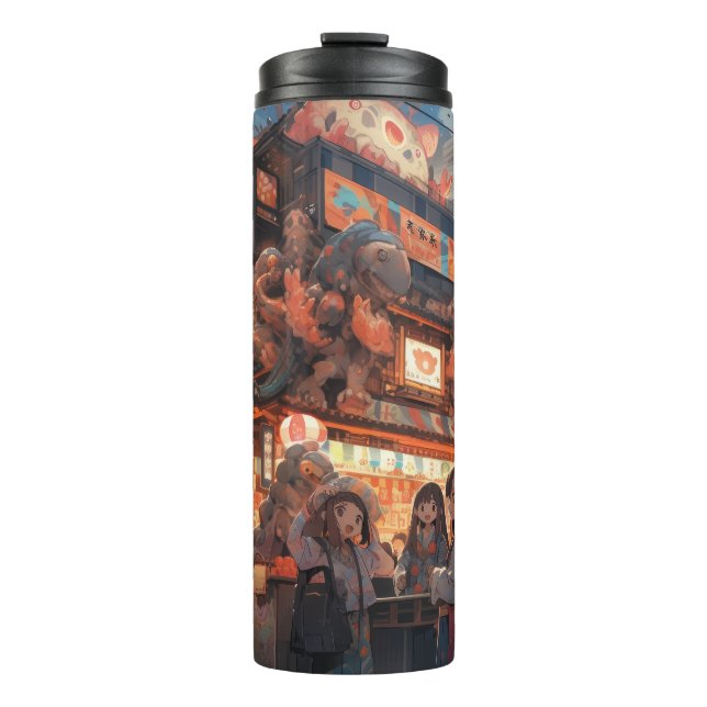 Anime Manga Cute Market Scene Inspired Tumbler (Framsida)
