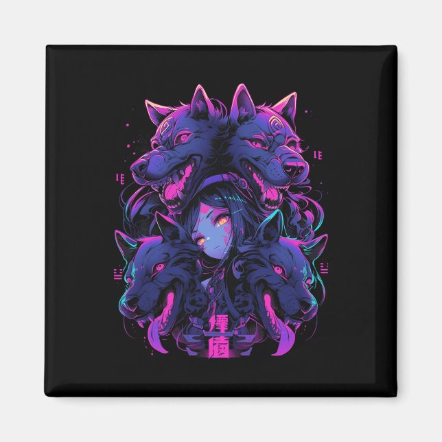 Anime Manga Cyberpunk Aesthetic Techwear Harajuku Magnet (Framsidan)