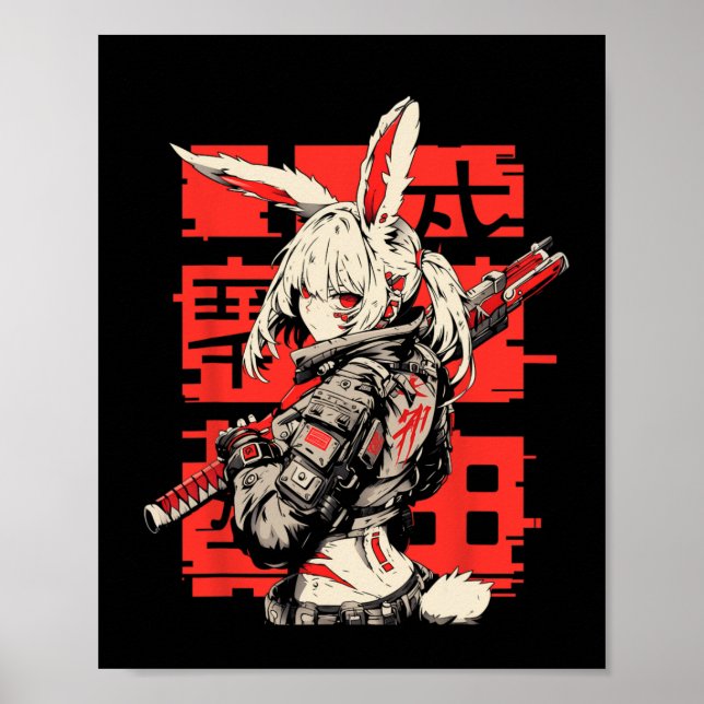 Anime Manga Cyberpunk Aesthetic Techwear Harajuku Poster (Framsidan)