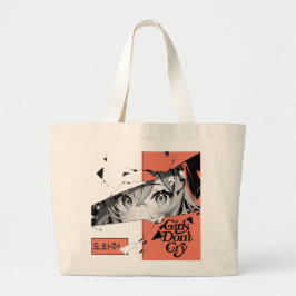 Anime Manga Girl Ögon Tote Bag Jumbo Tygkasse