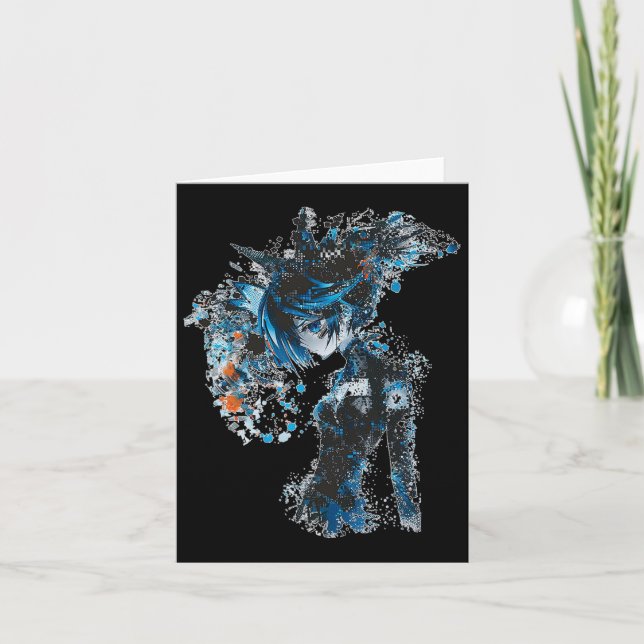 Anime Manga Grafisk Blå ögon Illustration Anime  Kort (Framsida)
