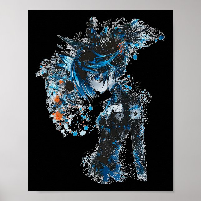 Anime Manga Graphic Blue-ögon Illustration Anime Poster (Framsidan)
