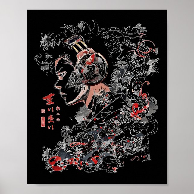 Anime Manga Graphic Headphone Art Anime Poster (Framsidan)