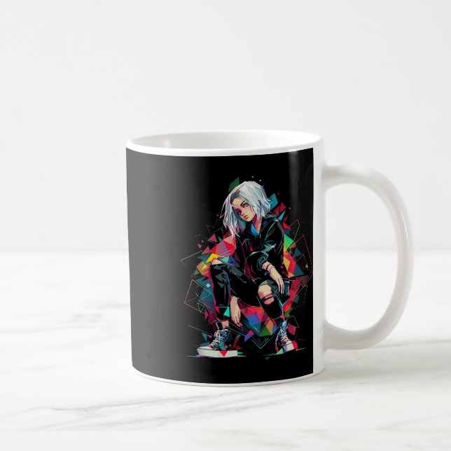 Anime Manga Graphic Polygon Art Anime Kaffemugg (Höger)
