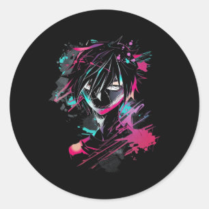 Anime Manga Motif Abstrakt Illustration Anime Runt Klistermärke