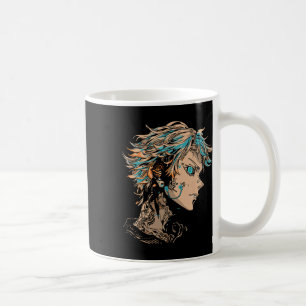 Anime Manga Motif Blue-ögon Illustration Anime Kaffemugg