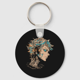 Anime Manga Motif Blue-ögon Illustration Anime Nyckelring