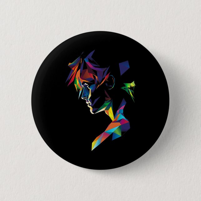 Anime Manga Motif Colorful Artwork Anime Knapp (Framsida)