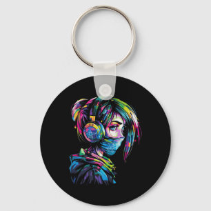 Anime Manga Motif Headphone Illustration Anime 1 Nyckelring