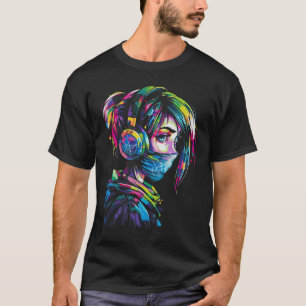 Anime Manga Motif Headphone Illustration Anime 1 T Shirt