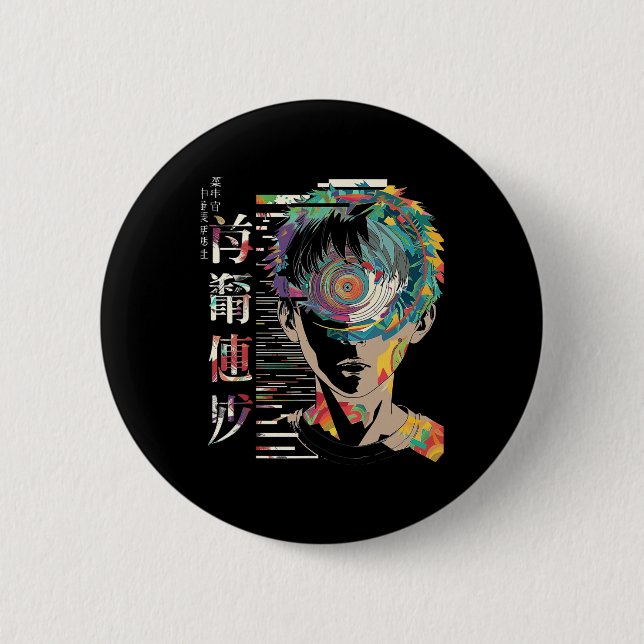 Anime Manga Motif Mandala Art Anime 1 Knapp (Framsida)