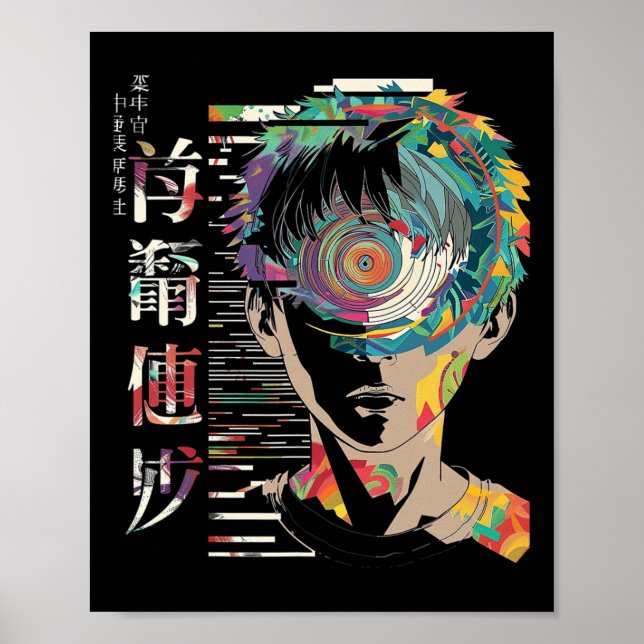 Anime Manga Motif Mandala Art Anime 1 Poster (Framsidan)
