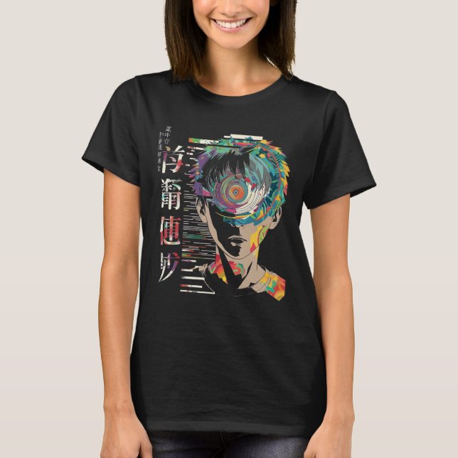 Anime Manga Motif Mandala Art Anime 1 T Shirt (Framsida)