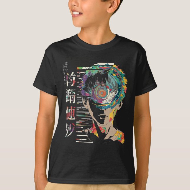 Anime Manga Motif Mandala Art Anime 1 T Shirt (Framsida)