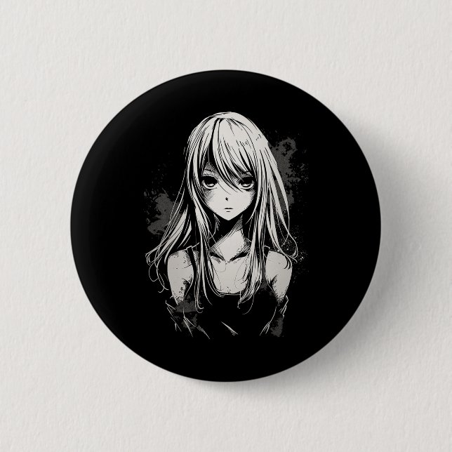 Anime Manga Motif Pixel Art Anime Knapp (Framsida)