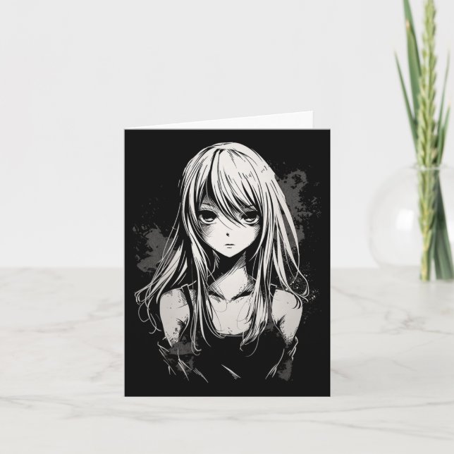 Anime Manga Motif Pixel Art Anime Kort (Framsida)
