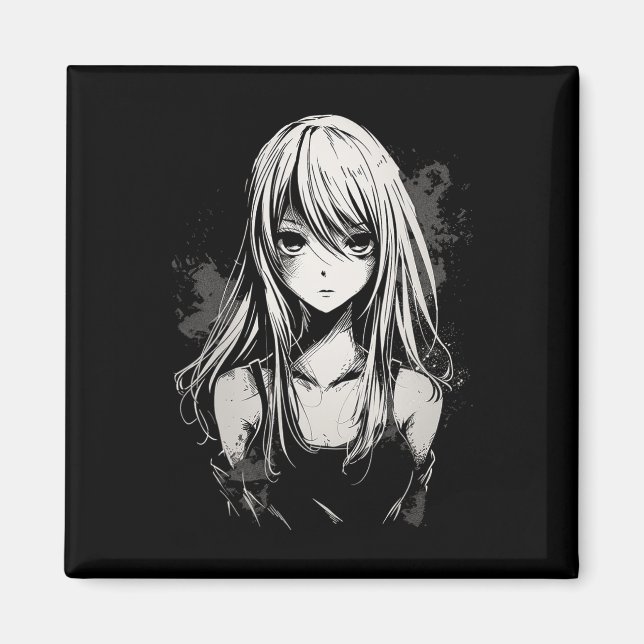 Anime Manga Motif Pixel Art Anime Magnet (Framsidan)