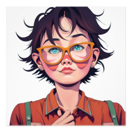 Anime manga pop art älskare ansikte-tecken tecknad fototryck