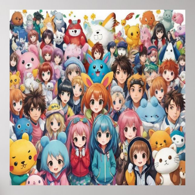Anime manga pop art älskare pop älskare tecknad poster (Framsidan)