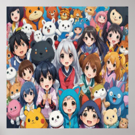 Anime manga pop art älskare pop älskare tecknad poster