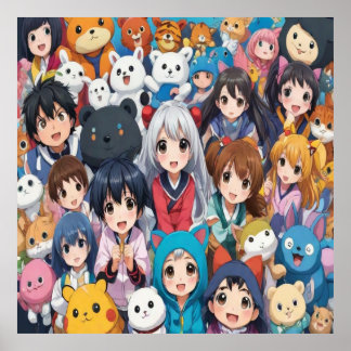 Anime manga pop art älskare pop älskare tecknad poster