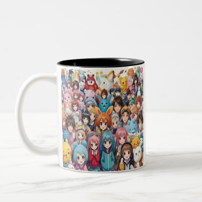 Anime manga pop art älskare pop älskare tecknad Två-Tonad mugg (Vänster)
