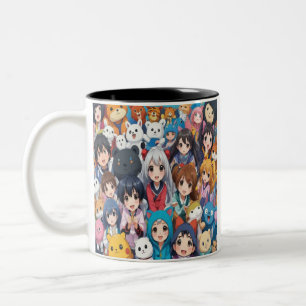 Anime manga pop art älskare pop älskare tecknad Två-Tonad mugg
