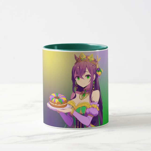 Anime Mardi Gras King Cake Mugg (Center)